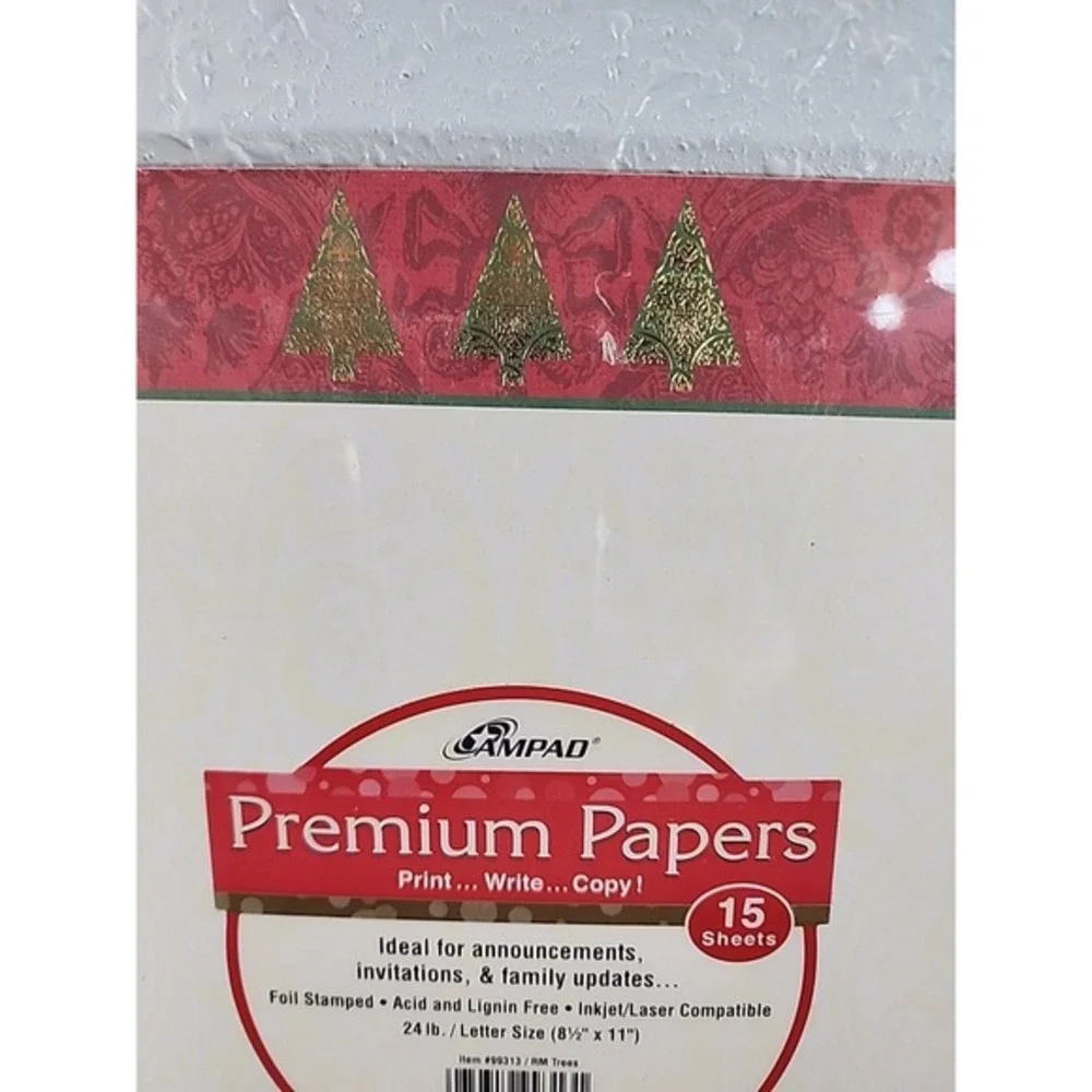15 Sheets Computer Stationary Christmas‎ Letter Announcments, Junk Journal Paper